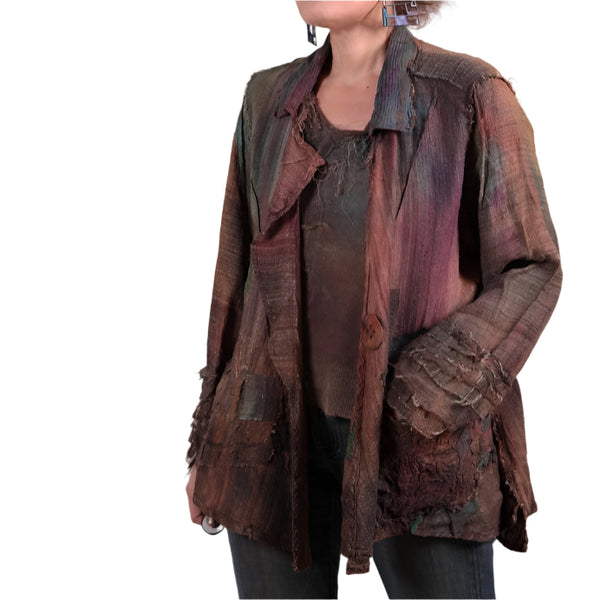 Tatiana Palnitska Jacket, Textured Wrapped In Art Fits M-XL