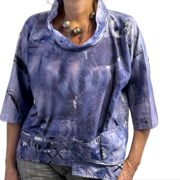 Tatiana Palnitska Top, Purple/White, S/M