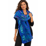 Lyndy Runyon Scarf, Felted, Blue/Green/Violet