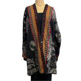 Yaza Long Jacket, Uma, Paisley, Black/Taupe, Fits M-XL