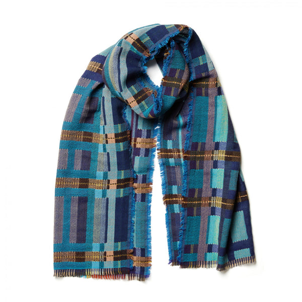 Wallace Sewell Scarf, Sedge, Aqua