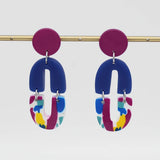 Sylca Designs Earrings, Studs, Vivid Fusion, Purple/Blue/Multi-Color