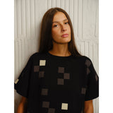 The Endery Tee, Albers, Obsidian, Charcoal/White/Pale Brown