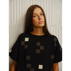 The Endery Tee, Albers, Obsidian, Charcoal/White/Pale Brown