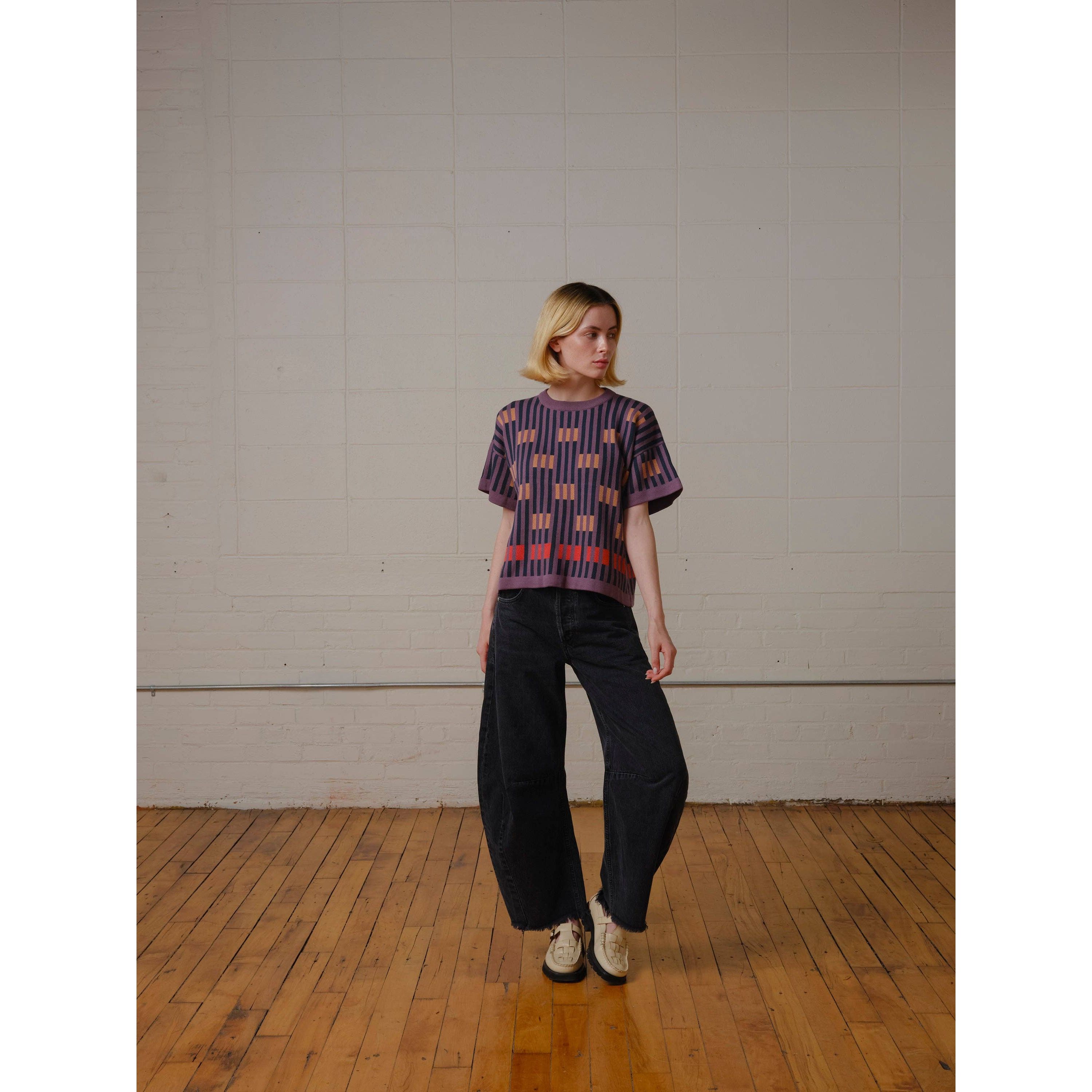 The Endery Tee, Bauhaus, Rhodolite, Lavender/Gold/Orange/Black