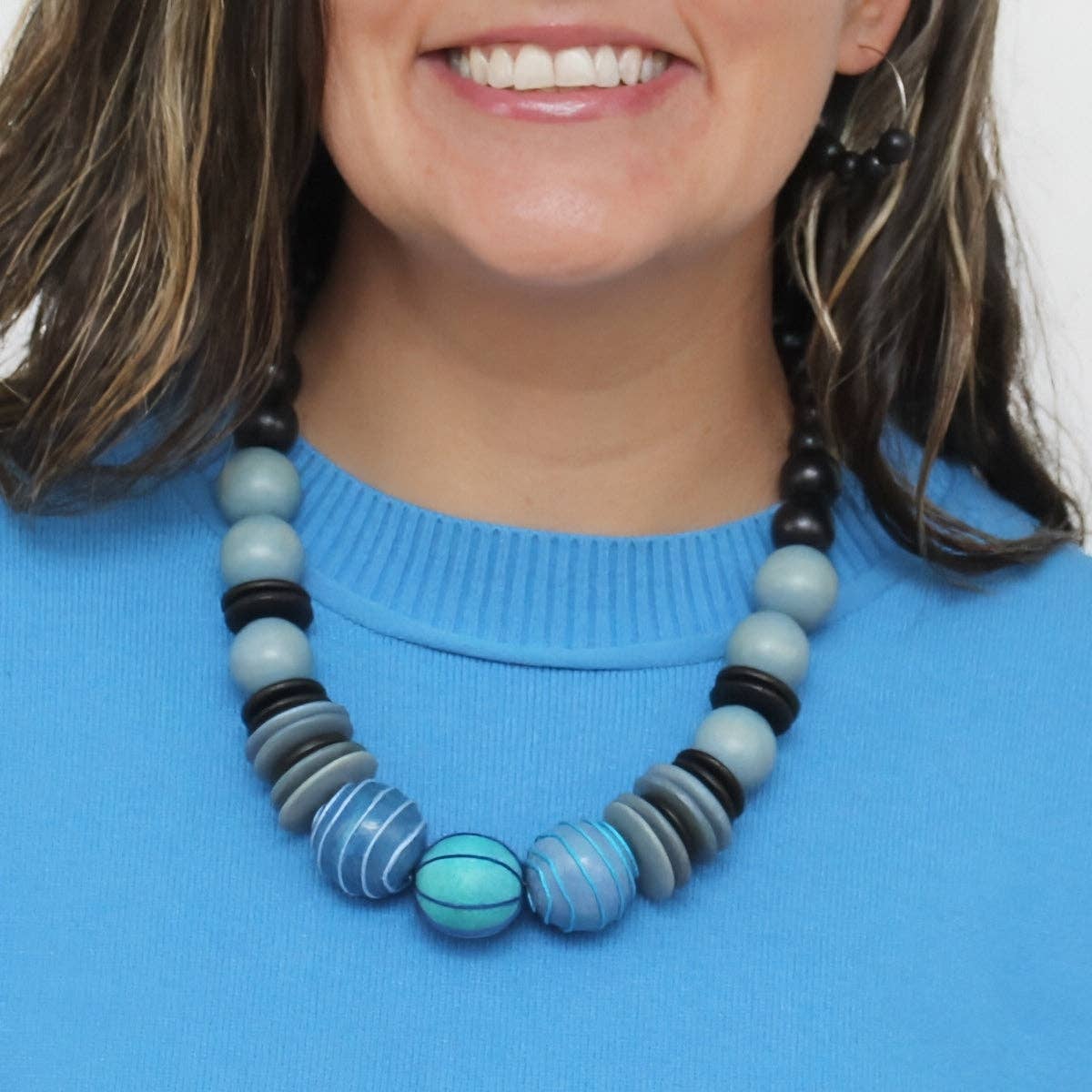 Sylca Designs Necklace, Elowen Bead, Blue