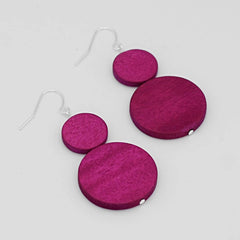 Sylca Designs Earrings, Sarah, Double Bead, Fuchsia