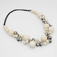 Sylca Designs Necklace, Britta Bubble, Ivory/Black