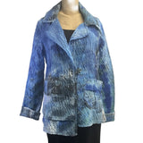 Tatiana Palnitska Jacket, Textured Blue Painted Jacket, Blue/Black, S