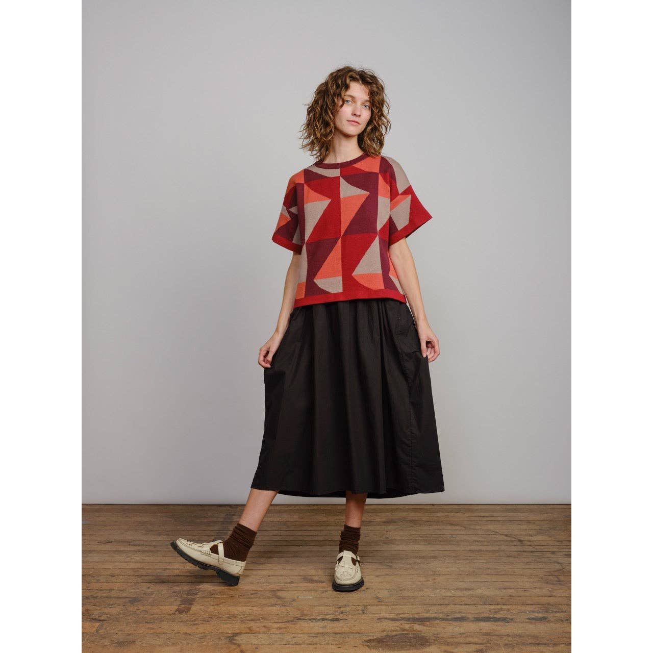 The Endery Tee, Calder, Redwood, Red/Orange/Burgundy/Grey