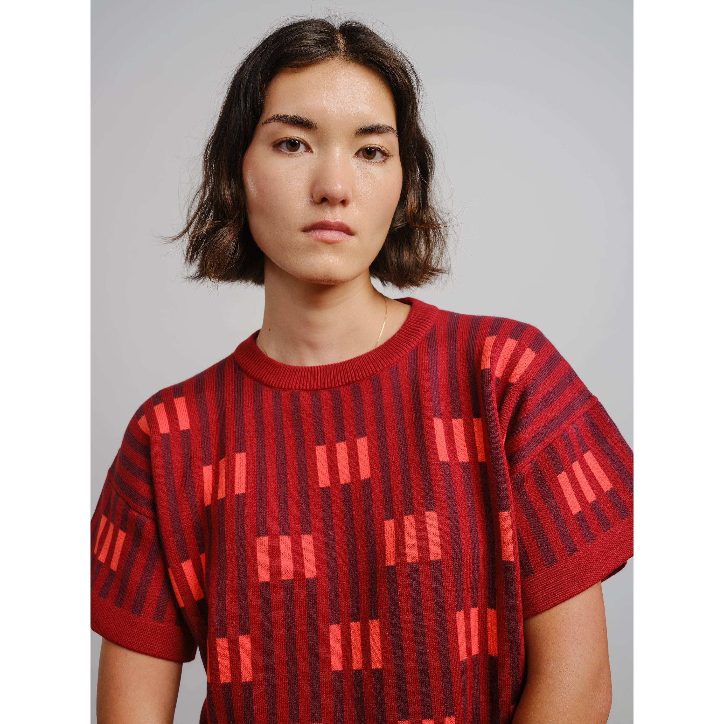 The Endery Tee, Bauhaus, Solstice, Red/Orange/Burgundy/Pink