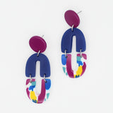 Sylca Designs Earrings, Studs, Vivid Fusion, Purple/Blue/Multi-Color