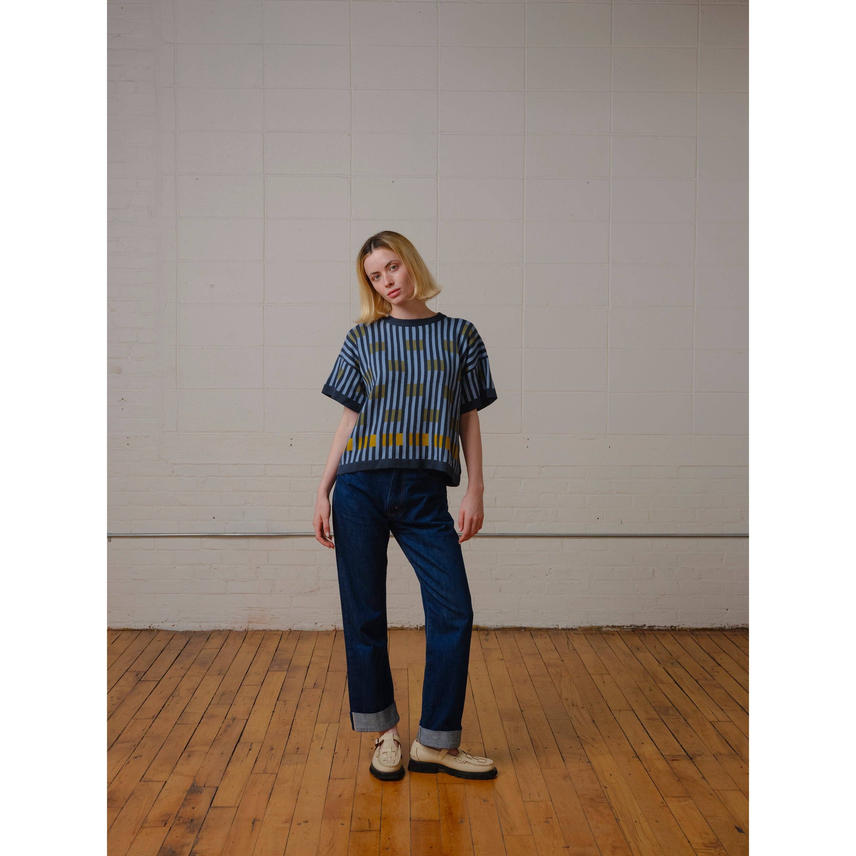 The Endery Tee, Bauhaus, Lazurite, Slate/Green/Marigold/Black