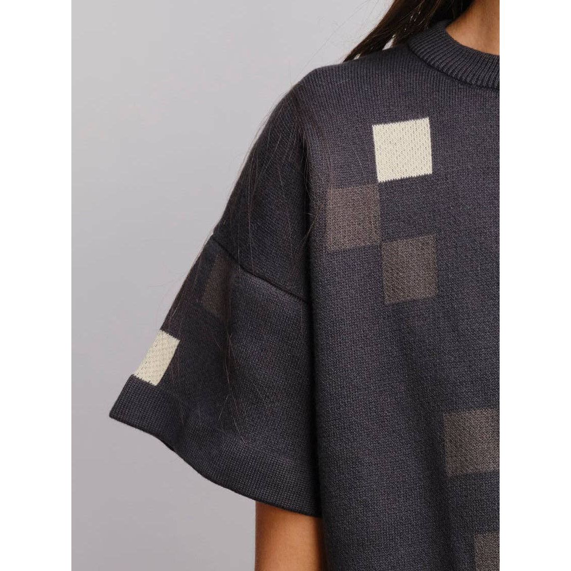 The Endery Tee, Albers, Obsidian, Charcoal/White/Pale Brown
