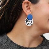 Sylca Designs Earrings, Lola, Blue/Black/White
