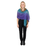 Mirror in the Sky, Shawl, Stripes, Violet/Oak/Ocean