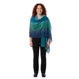Mirror in the Sky, Shawl, Stripes, Midnight/Green/Aqua