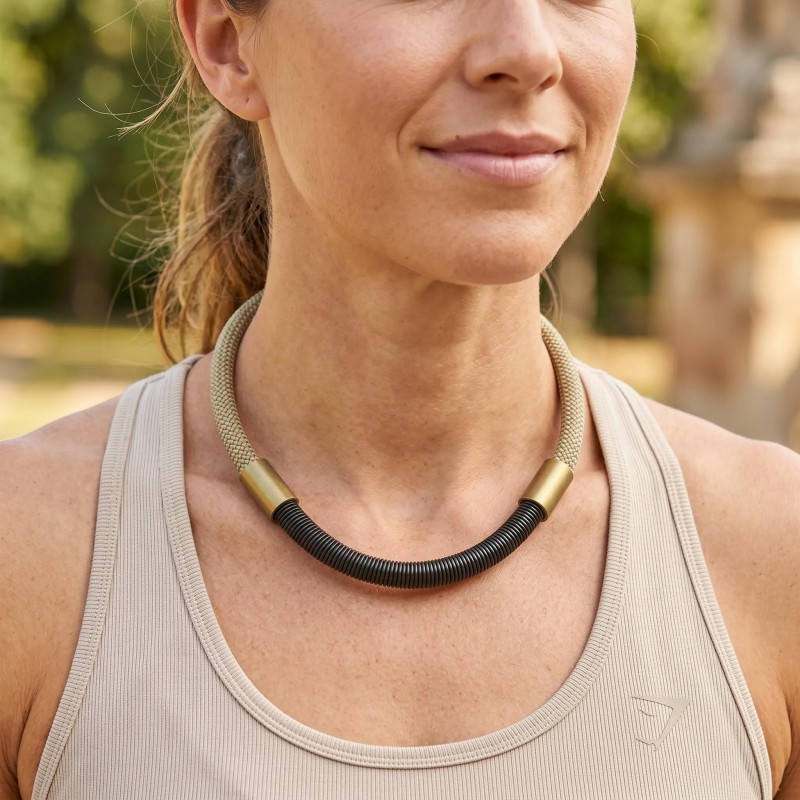 Christina Brampti Necklace, Taupe/Black