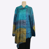 Darshan Shah Shirt, Long, Turquoise/Gold, L