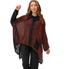 Mara Gibbucci Shirt, Long, Ginger/Black S/M, M/L & L/XL