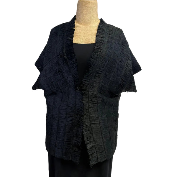 Pier Antonio Gaspari Vest, Raffia, Black S & M/L