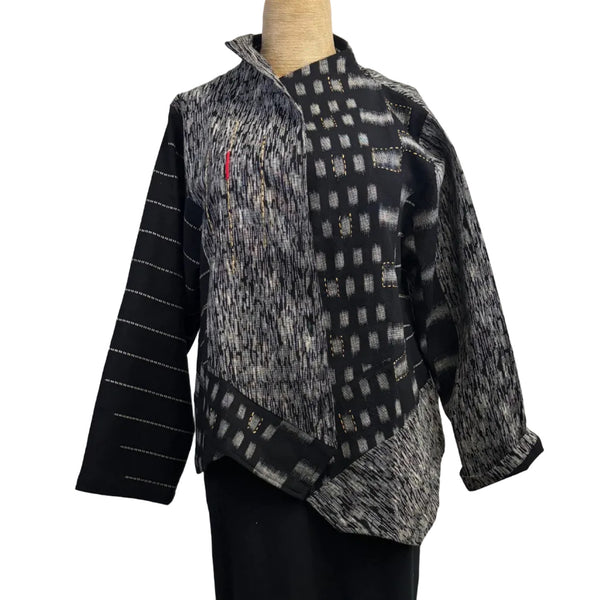 Yaza Jacket, Kasur, Ikat, Black/Silver M & L/XL