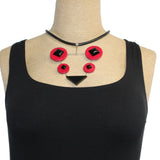 Theresa Killgore Necklace, Triangles/Circles, Red/Black