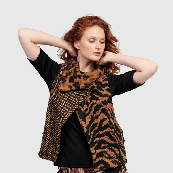 Alembika Vest, Lula Cropped, Mix, Reversible, Black/Gold S