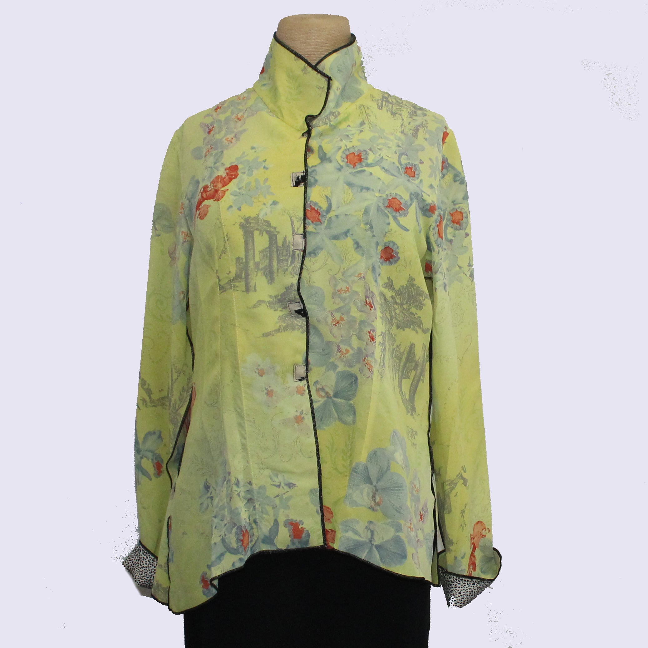 Deborah Cross Shirt, Lime/Persimmon, XS – Santa Fe Weaving Gallery