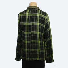 Deborah Cross Shirt, Lime Green/Black Plaid, XS