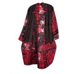 Diane Prekup Long Jacket, Parasol, Black/Red Rose, M/L