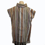 Holly Badgley Cowl Vest, Handwoven Organic Cotton, Neutral, M