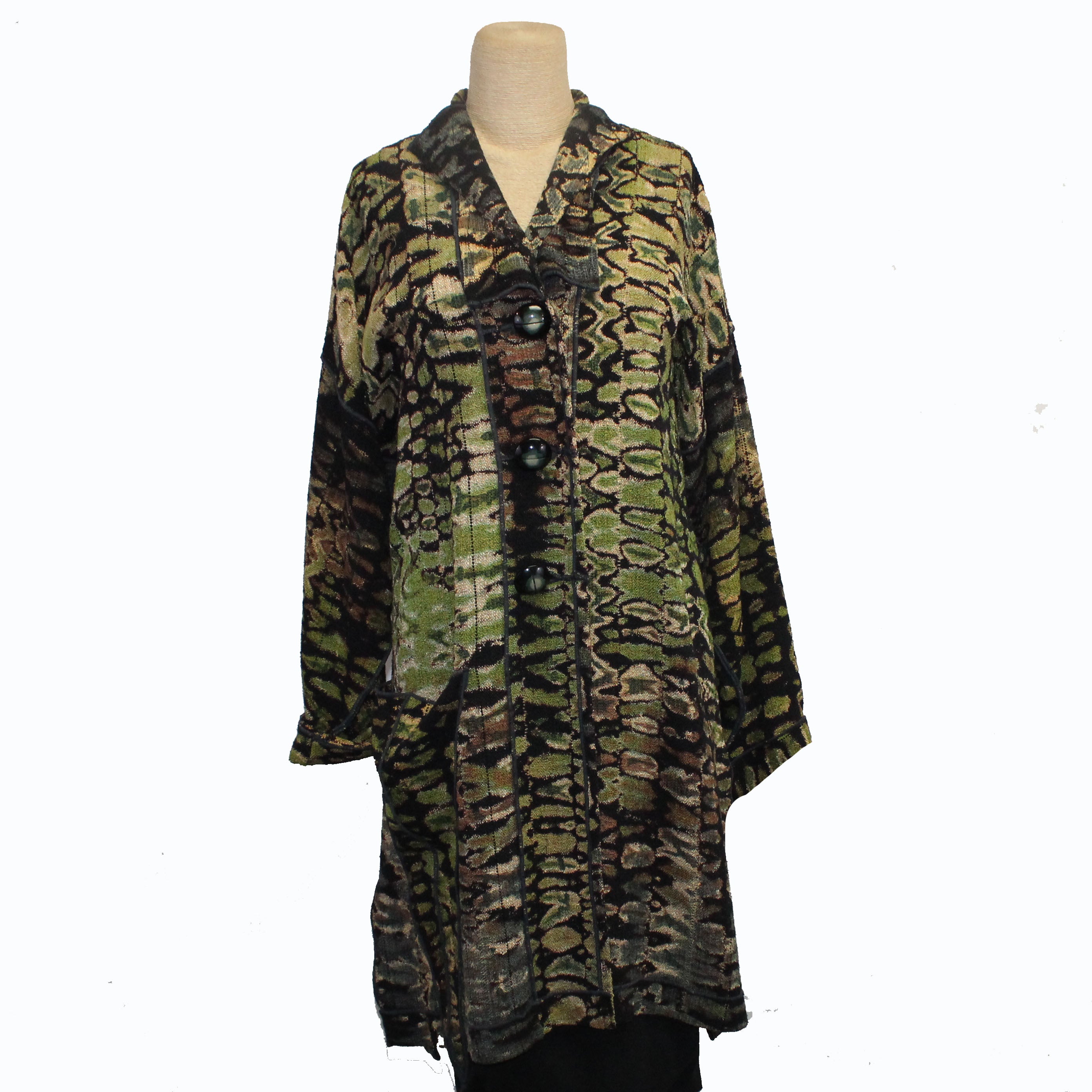 Judith Bird Coat, Shibori, Urban Moss, L