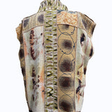 Judith Bird Vest, Short, Ivory/Tan/Brown/Olive, L