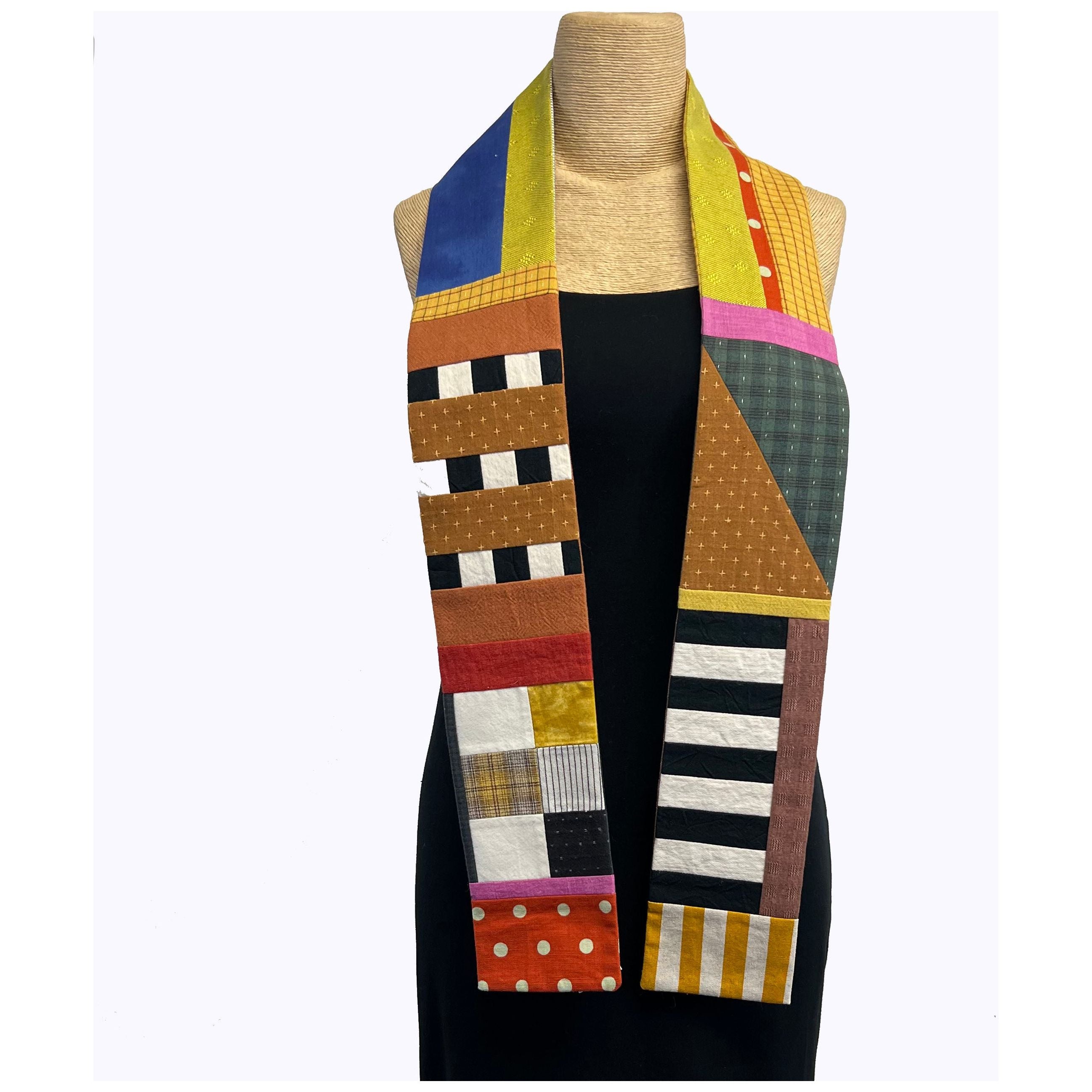 Juanita Girardin Scarf, Abstract, Two-Sided, Fall Colors
