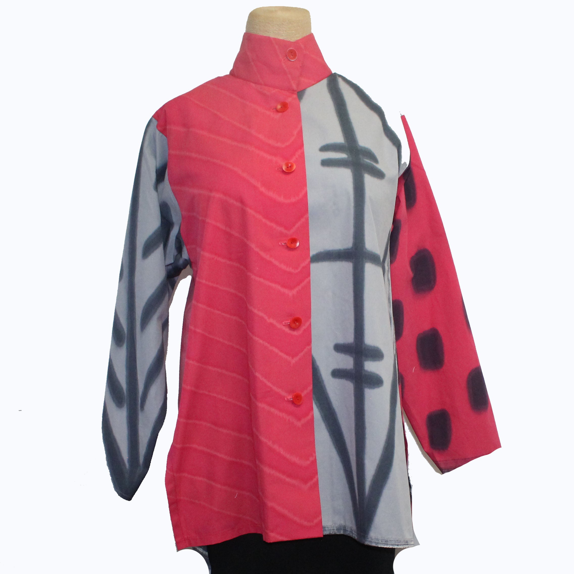 Kay Chapman Shirt, Issey, Why Not, Coral/Grey, L