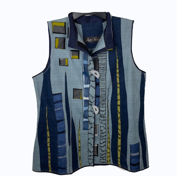 Maggy Pavlou Vest, Blue/Grey/Navy/Olive, M