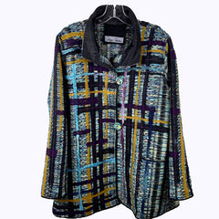 Maggy Pavlou Jacket, Turquoise/Black/Mustard/Lavender, L/XL