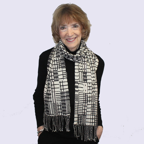 Muffy Young Scarf, Cambria, Black/White