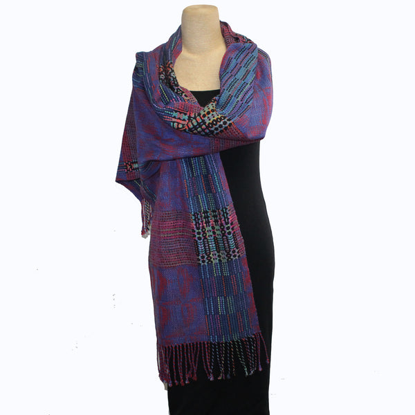 Muffy Young Shawl, Blocks & Echo, Vibrant, Periwinkle/Rose