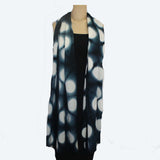 Nan Leaman Shawl, Itajime Shibori, Blue/White