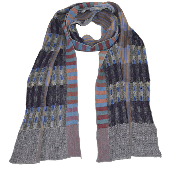 Nuno Shawl, Half Size, Rice Stubble, Blue