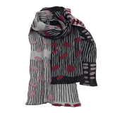 Nuno Shawl, Half Size, Bean Scatter, Red
