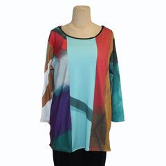 Andrea Geer Boxy Pullover, 3/4 Sleeve, Brights 5, S