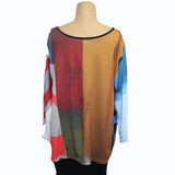 Andrea Geer Boxy Pullover, 3/4 Sleeve, Brights 8, L