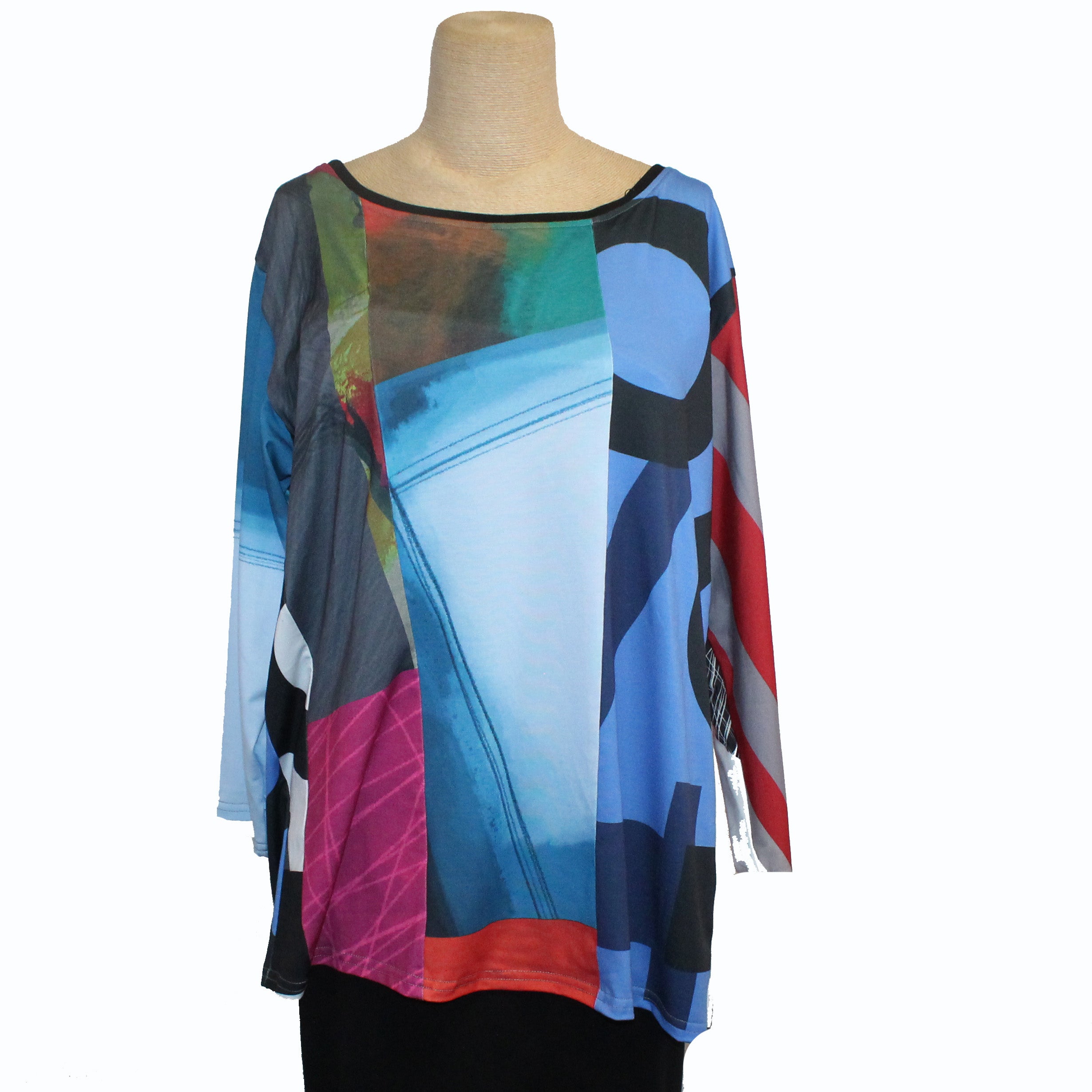 Andrea Geer Boxy Pullover, 3/4 Sleeve, Brights 8, L