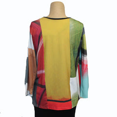 Andrea Geer Boxy Pullover, 3/4 Sleeve, Brights, XS, #2