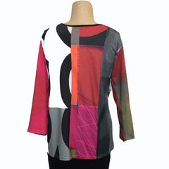 Andrea Geer Boxy Pullover, 3/4 Sleeve, Brights, S, #6