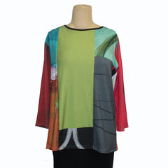 Andrea Geer Boxy Pullover, 3/4 Sleeve, Brights, S, #6