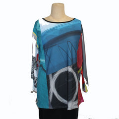 Andrea Geer Boxy Pullover, 3/4 Sleeve, Brights, M, #9